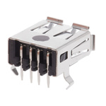 TE Connectivity Straight, Through Hole, Socket Type A USB Connector