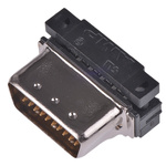 TE Connectivity Male 20 Pin Straight Cable Mount SCSI Connector 1.27mm Pitch, IDC