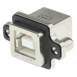 Amphenol ICC Right Angle, Through Hole, Socket Type B USB Connector