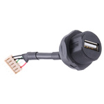 Amphenol Straight, Jam Nut, Socket Type A 2.0 USB Connector