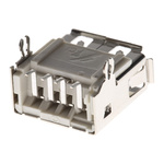 Amphenol ICC Right Angle, SMT, Socket Type A 2.0 USB Connector