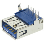 Molex Right Angle, Through Hole, Socket Type A 3.0 USB Connector