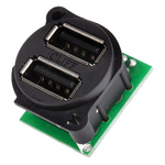 RS PRO Straight, Panel Mount, Socket Type A 2.0 USB Connector