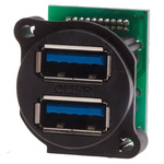 RS PRO Straight, Panel Mount, Socket Type A 3.0 USB Connector