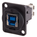 RS PRO Straight, Panel Mount, Socket Type B to A 3.0 USB Connector