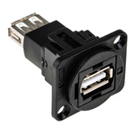 RS PRO Straight, Panel Mount, Socket Type A to A 2.0 USB Connector