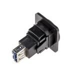 RS PRO Straight, Panel Mount, Socket Type A to A 3.0 USB Connector