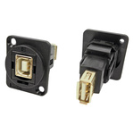 RS PRO Straight, Panel Mount, Socket to Socket Type B to A 2.0 USB Connector