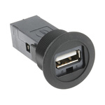 HARTING Straight, Panel Mount, Socket Type A to A 2.0 USB Connector