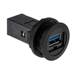 HARTING Straight, Panel Mount, Socket Type A to A 3.0 USB Connector