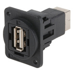 RS PRO Straight, Panel Mount, Socket Type A to B 2.0 USB Connector