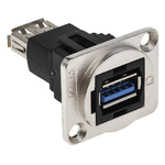 RS PRO Straight, Panel Mount, Socket Type A to A 3.0 USB Connector