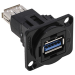 RS PRO Straight, Panel Mount, Socket Type A to A 3.0 USB Connector