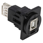 RS PRO Straight, Panel Mount, Socket to Socket Type B to A 2.0 USB Connector