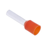 RS PRO Insulated Crimp Bootlace Ferrule, 12mm Pin Length, 3.2mm Pin Diameter, 4mm² Wire Size, Orange