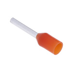 RS PRO Insulated Crimp Bootlace Ferrule, 8mm Pin Length, 1.3mm Pin Diameter, 0.5mm² Wire Size, Orange