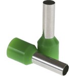 RS PRO Insulated Crimp Bootlace Ferrule, 12mm Pin Length, 3.9mm Pin Diameter, 6mm² Wire Size, Green