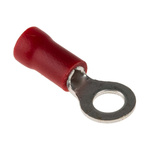 RS PRO Insulated Ring Terminal, M4 Stud Size, 0.5mm² to 1.5mm² Wire Size, Red