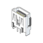 Molex Straight, Through Hole, Socket Type Mini B USB Connector
