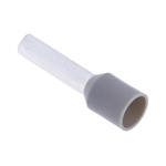 RS PRO Insulated Crimp Bootlace Ferrule, 12mm Pin Length, 3.2mm Pin Diameter, 4mm² Wire Size, Grey