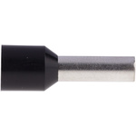 RS PRO Insulated Crimp Bootlace Ferrule, 12mm Pin Length, 3.9mm Pin Diameter, 6mm² Wire Size, Black