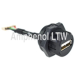 Amphenol Industrial Straight, Panel Mount Type A IP68 USB Connector