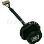 Amphenol Industrial Straight, Panel Mount Type B IP67 USB Connector