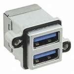 Amphenol ICC Straight, PCB Mount, Socket Type A 3.0 IP67 USB Connector