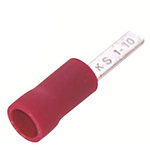 RS PRO Insulated Crimp Blade Terminal 10mm Blade Length, 0.5mm² to 1.5mm², 22AWG to 16AWG, Red