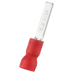 RS PRO Insulated Crimp Blade Terminal 14mm Blade Length, 0.5mm² to 1.5mm², 22AWG to 16AWG, Red