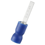 RS PRO Insulated Crimp Blade Terminal 13mm Blade Length, 1.5mm² to 2.5mm², 16AWG to 14AWG, Blue