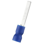 RS PRO Insulated Crimp Blade Terminal 18mm Blade Length, 1.5mm² to 2.5mm², 16AWG to 14AWG, Blue