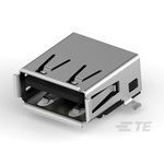 TE Connectivity Right Angle, SMT, Socket Type A 2.0 USB Connector