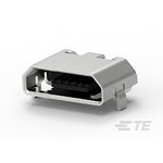 TE Connectivity Right Angle, SMT, Socket Type Micro 2.0 USB Connector