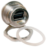 CONEC Straight, Panel Mount, Socket to Socket Type A 2.0 IP67 USB Adaptor