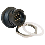 CONEC Straight, Panel Mount, Socket to Socket Type A 2.0 IP67 USB Adaptor