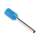 RS PRO Insulated Crimp Bootlace Ferrule, 12mm Pin Length, 1.5mm Pin Diameter, 0.75mm² Wire Size, Blue