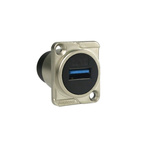 Amphenol Audio Straight, Chassis Mount, Socket Type Type A 3 IP40 USB Connector