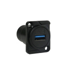 Amphenol Audio Straight, Chassis Mount, Socket Type Type A 3 IP40 USB Connector