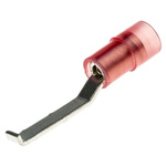 RS PRO Hooked Insulated Crimp Blade Terminal 17.4mm Blade Length, 0.5mm² to 1.5mm², 22AWG to 16AWG, Red