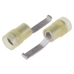 RS PRO Hooked Insulated Crimp Blade Terminal 17.2mm Blade Length, 4mm² to 6mm², 12AWG to 10AWG, Yellow