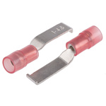 RS PRO Hooked Insulated Crimp Blade Terminal 17.4mm Blade Length, 0.5mm² to 1.5mm², 22AWG to 16AWG, Red