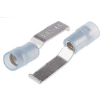 RS PRO Hooked Insulated Crimp Blade Terminal 17.4mm Blade Length, 1.5mm² to 2.5mm², 16AWG to 14AWG, Blue