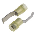 RS PRO Hooked Insulated Crimp Blade Terminal 17.2mm Blade Length, 4mm² to 6mm², 12AWG to 10AWG, Yellow