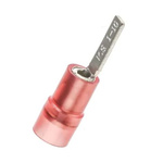 RS PRO Insulated Crimp Blade Terminal 10mm Blade Length, 0.5mm² to 1.5mm², 22AWG to 16AWG, Red