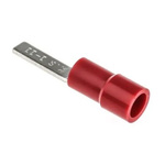 RS PRO Insulated Crimp Blade Terminal 11mm Blade Length, 0.5mm² to 1.5mm², 22AWG to 16AWG, Red