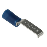 RS PRO Hooked Insulated Crimp Blade Terminal 17.4mm Blade Length, 1.5mm² to 2.5mm², 16AWG to 14AWG, Blue