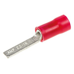 TE Connectivity, PLASTI-GRIP Insulated Crimp Blade Terminal 13mm Blade Length, 0.26mm² to 1.65mm², 22AWG to 16AWG, Red