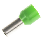 RS PRO Insulated Crimp Bootlace Ferrule, 12mm Pin Length, 6.2mm Pin Diameter, 16mm² Wire Size, Green