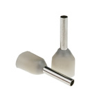 RS PRO Insulated Crimp Bootlace Ferrule, 8mm Pin Length, 1.5mm Pin Diameter, 2 x 0.5mm² Wire Size, White